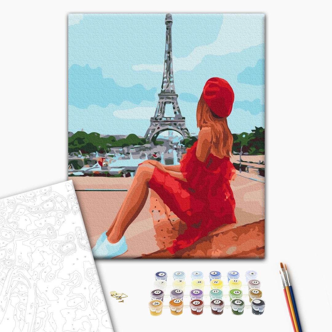 Painting by numbers Beautiful woman in Paris (RBS51640)
