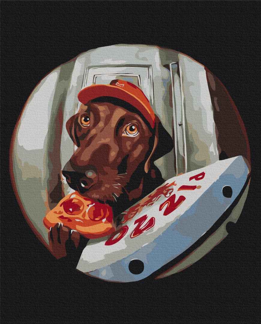 Painting by numbers Pupperoni delivery ©Lucia Heffer (BS53516)