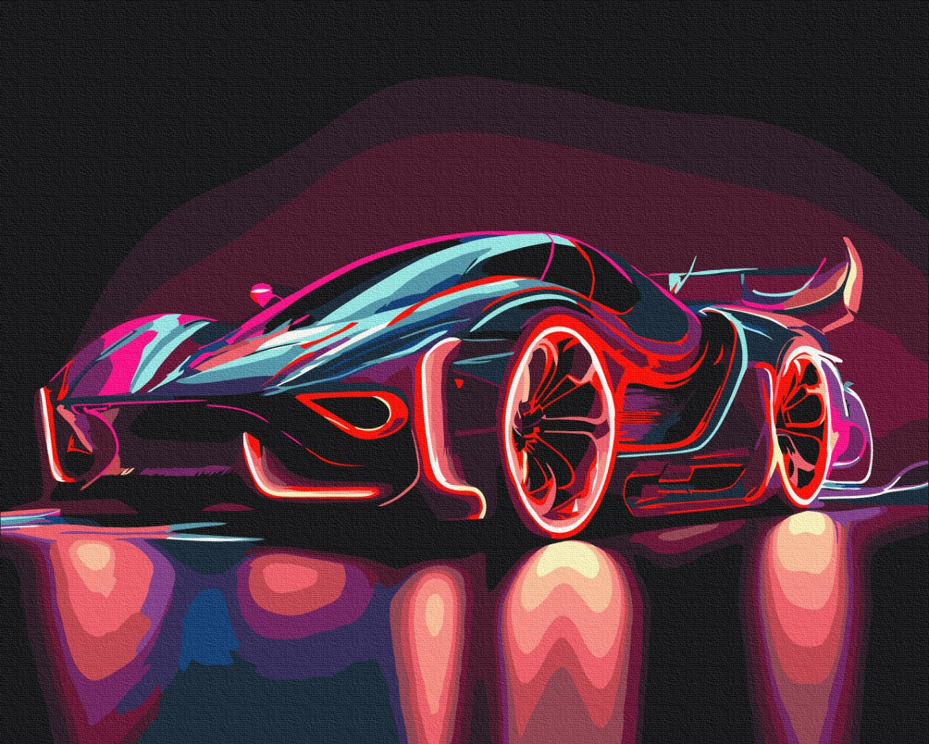 Painting by numbers Neon car (BS53713)
