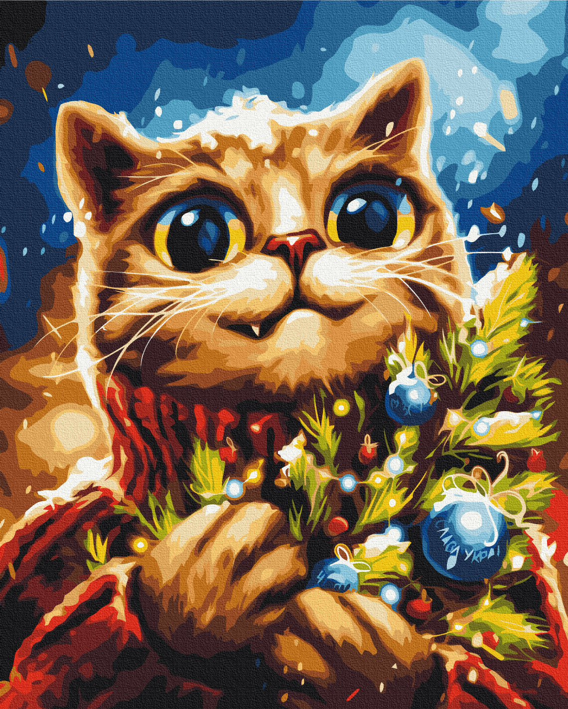Painting by numbers New Year's cat © Marianna Pashchuk (BS53870)