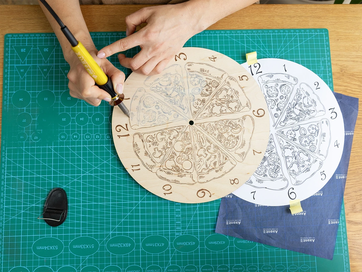 Wooden Clock DIY Pyrography Kit