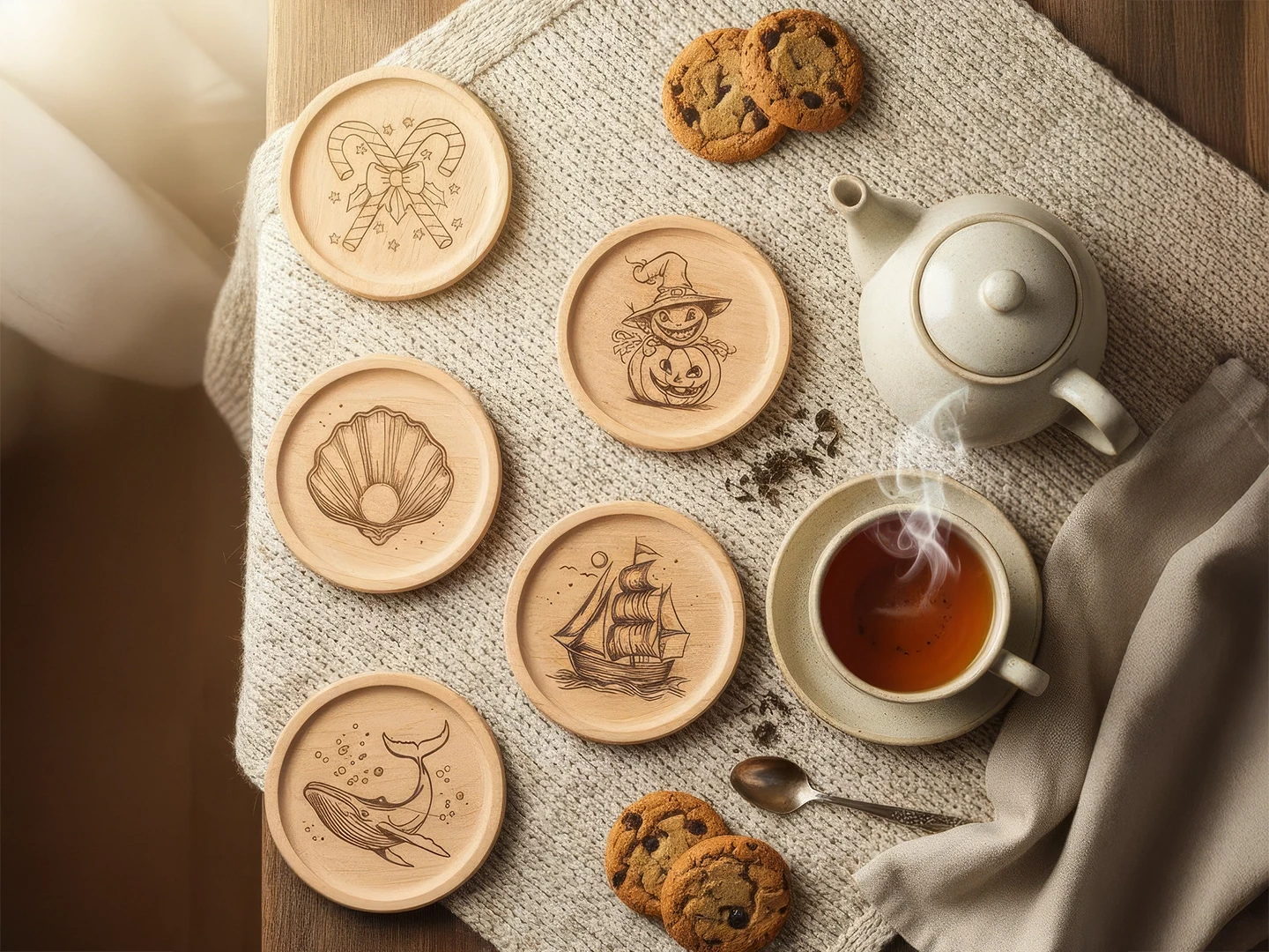 Wooden Coasters DIY Pyrography Kit