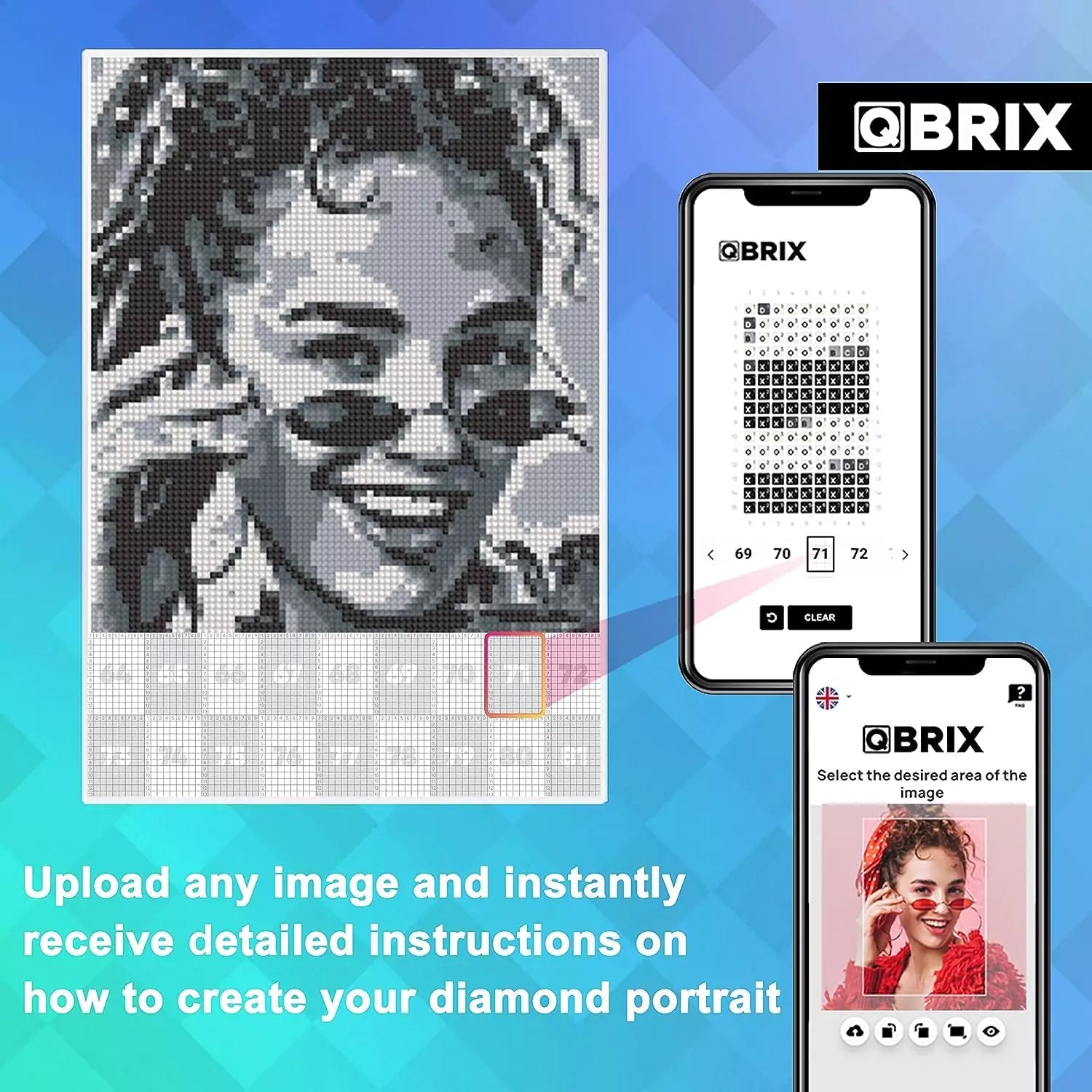 QBRIX A4 Original Personalised Diamond painting mosaic art - StringArt.lv