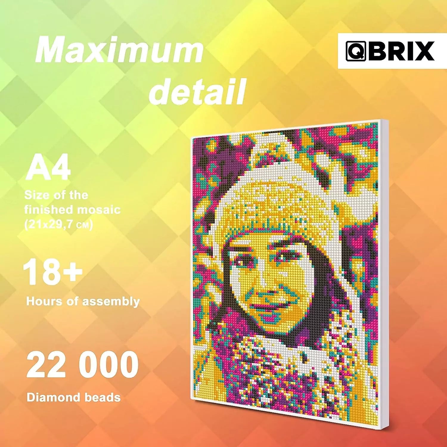 QBRIX A4 Pop-Art Personalised Diamond painting mosaic art - StringArt.lv
