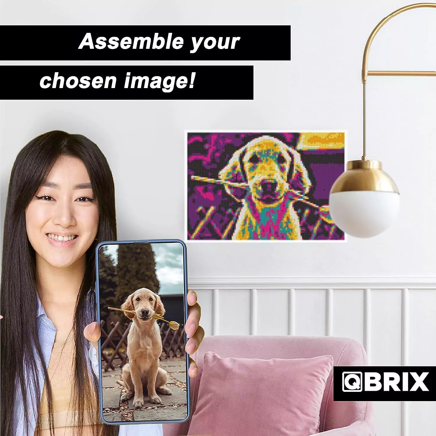 QBRIX A4 Pop-Art Personalised Diamond painting mosaic art - StringArt.lv