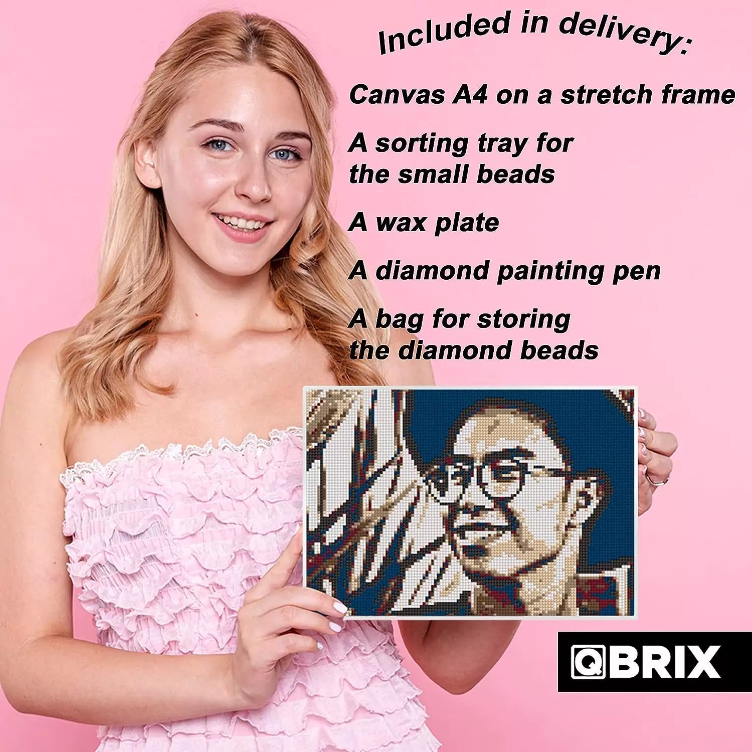 QBRIX A4 Vintage Personalised Diamond painting mosaic art - StringArt.lv
