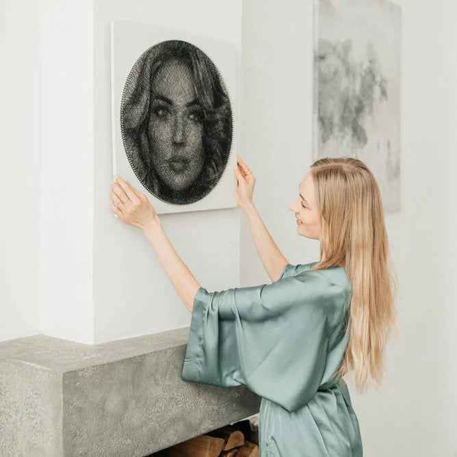 Personalized string art portrait from a photo with RingString