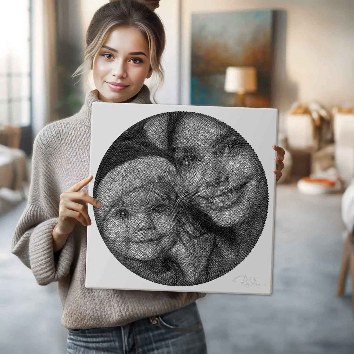 Best photo for a clear RingString string art portrait