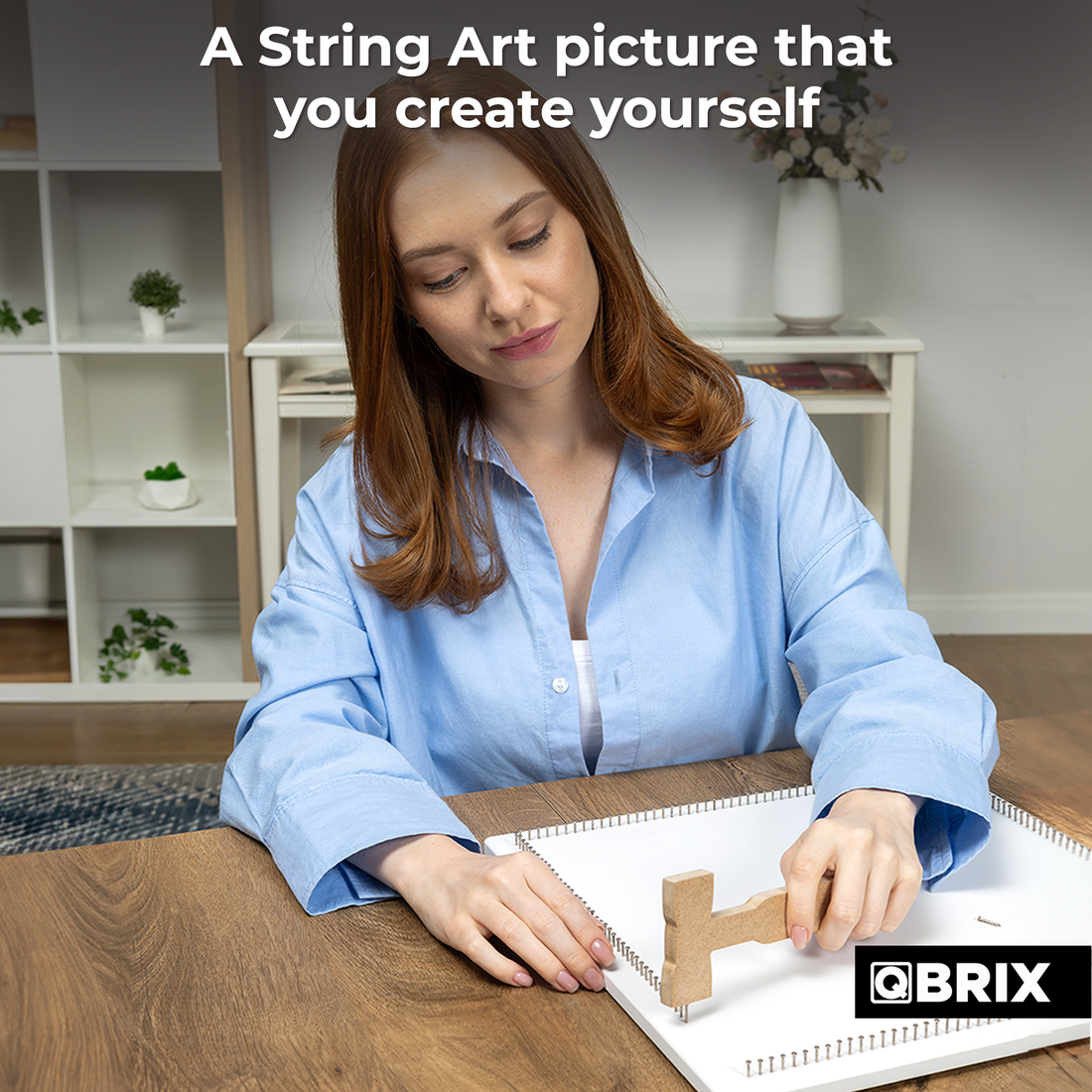 QBRIX Circle Square thread art assembly process