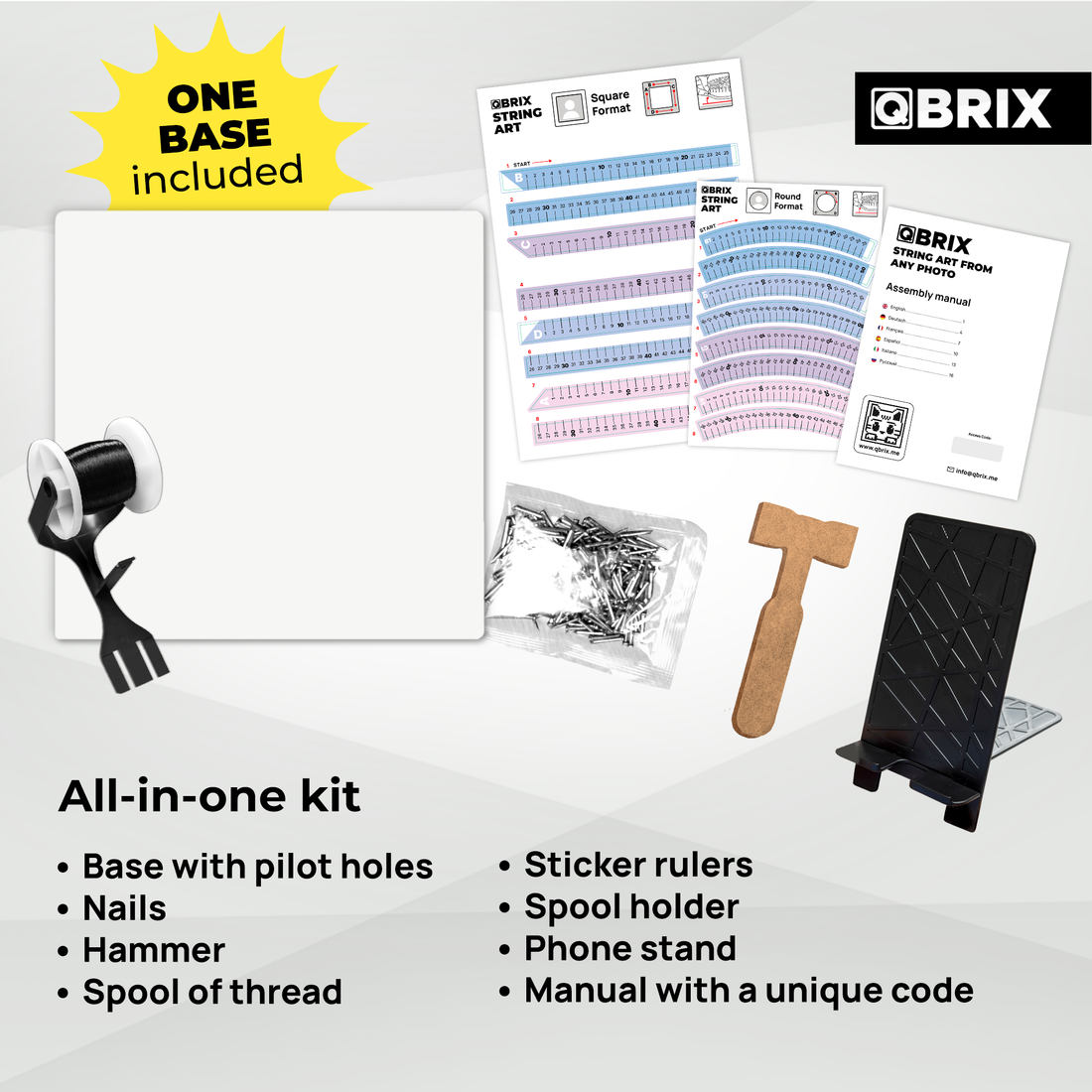 QBRIX Circle Square thread art kit
