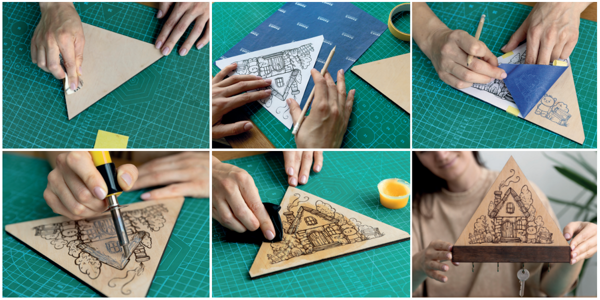 DIY pirografijos rinkinys „Raktų laikiklis“