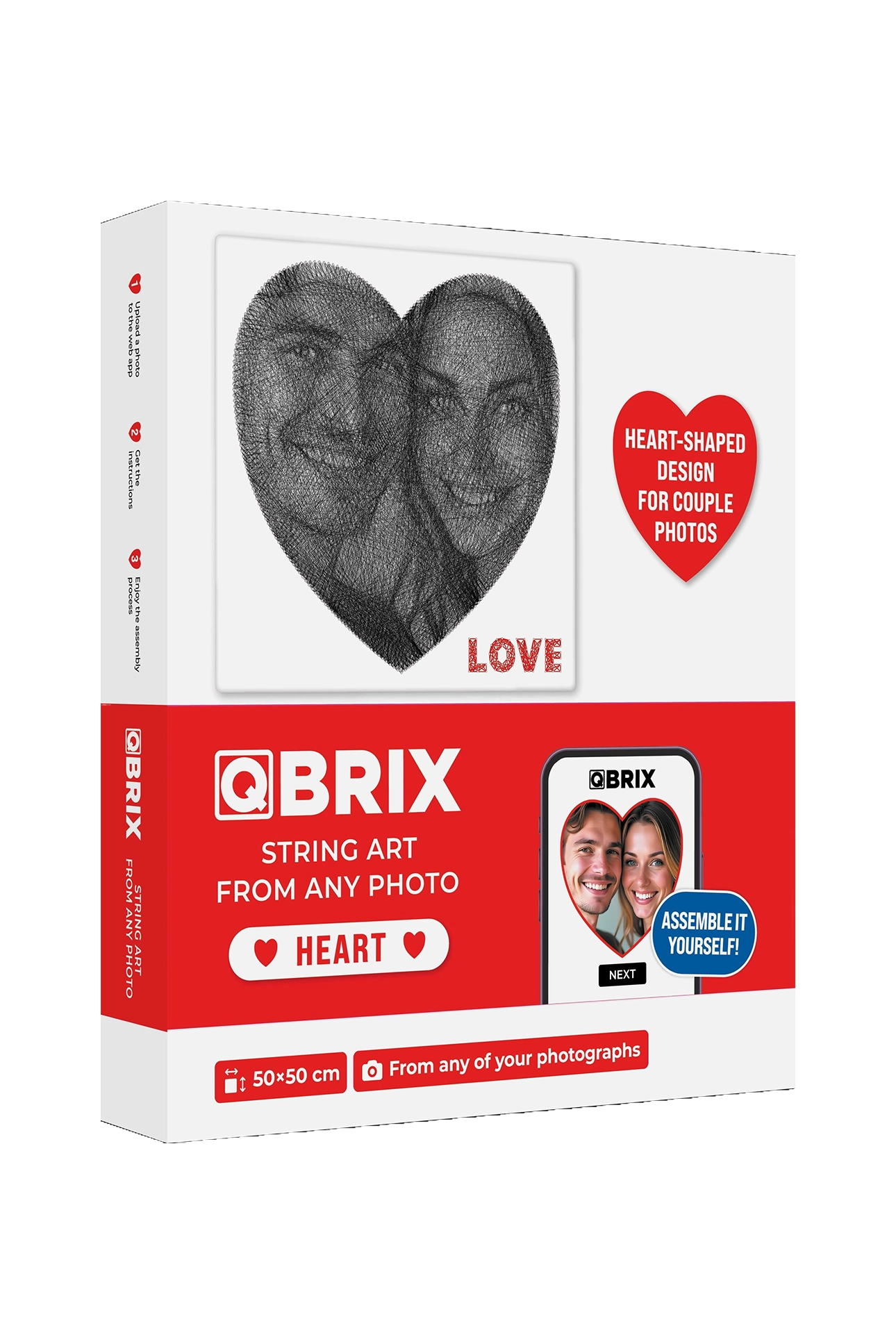 QBRIX Südame Nöörikunstikomplekt – Pilt Sinu Fotost