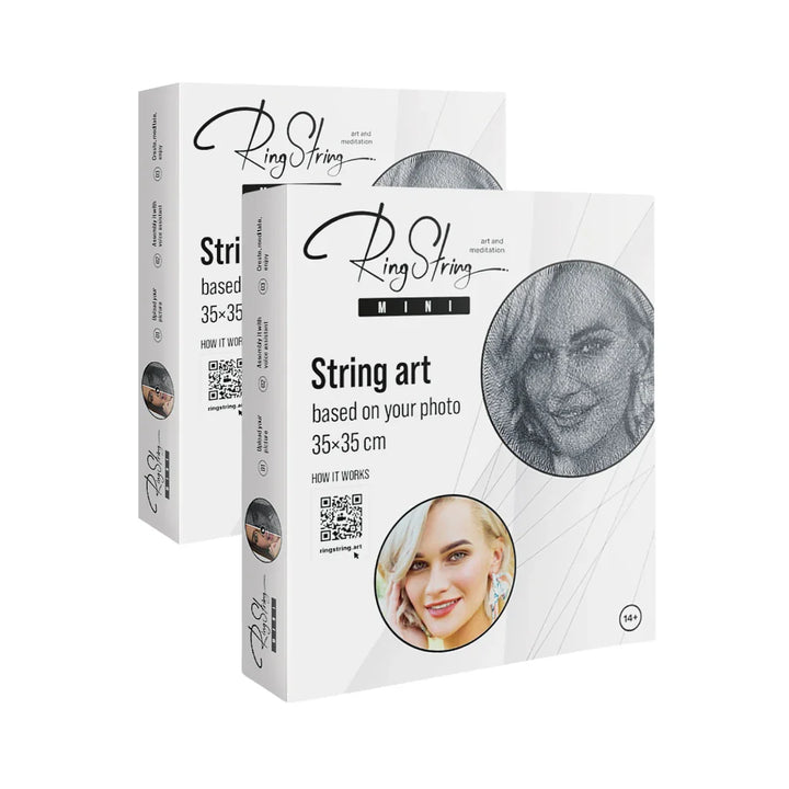 RingString Mini + RingString Mini – 2 ritratti String Art personalizzati