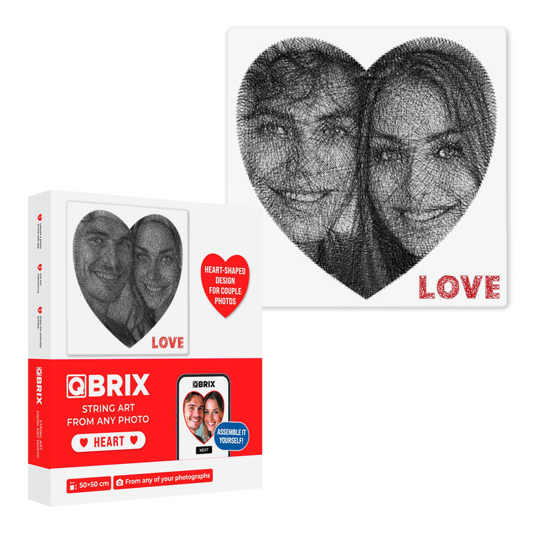 QBRIX Heart String Art – Ritratto con fili dalla tua foto