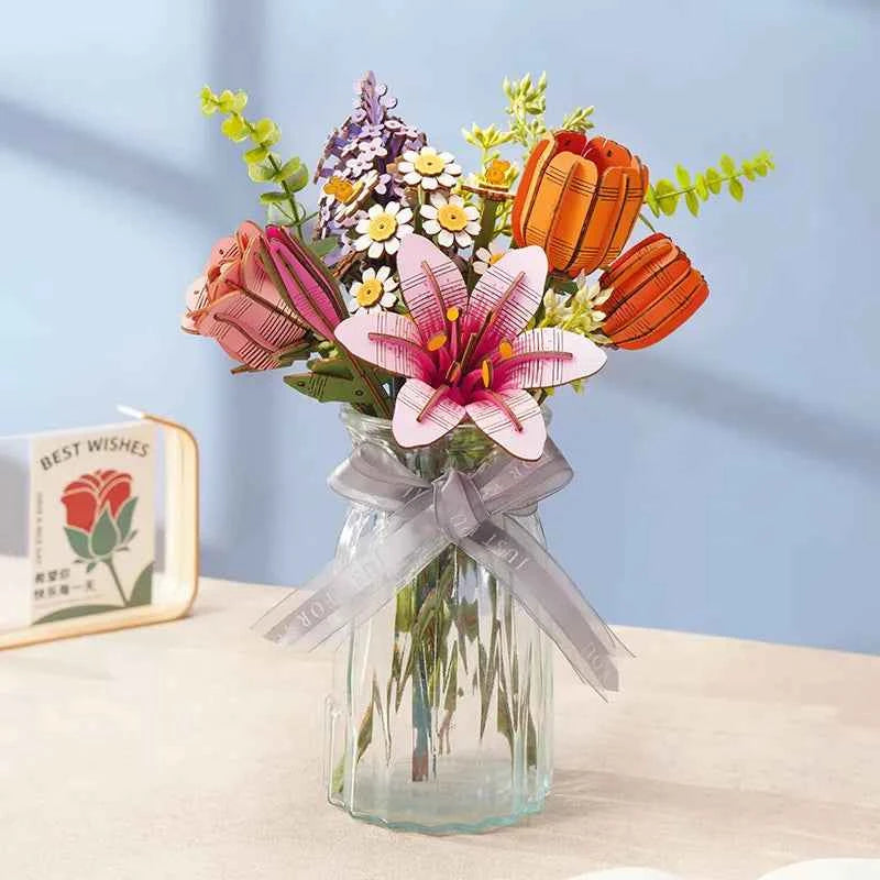 Orange Tulip Wooden Puzzle