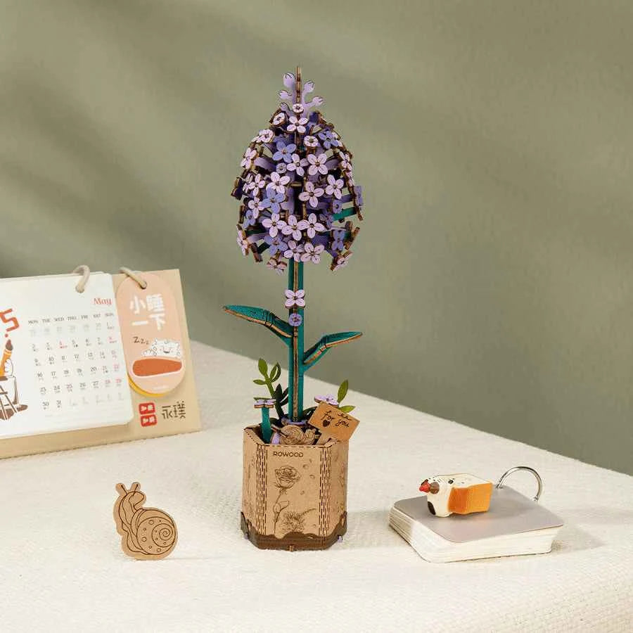 Lilac Wooden Flower Puzzle