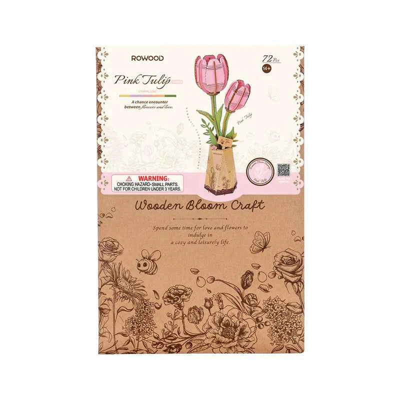 Pink Tulip Wooden Puzzle
