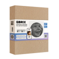 QBrix product packaging with a portrait on a white background