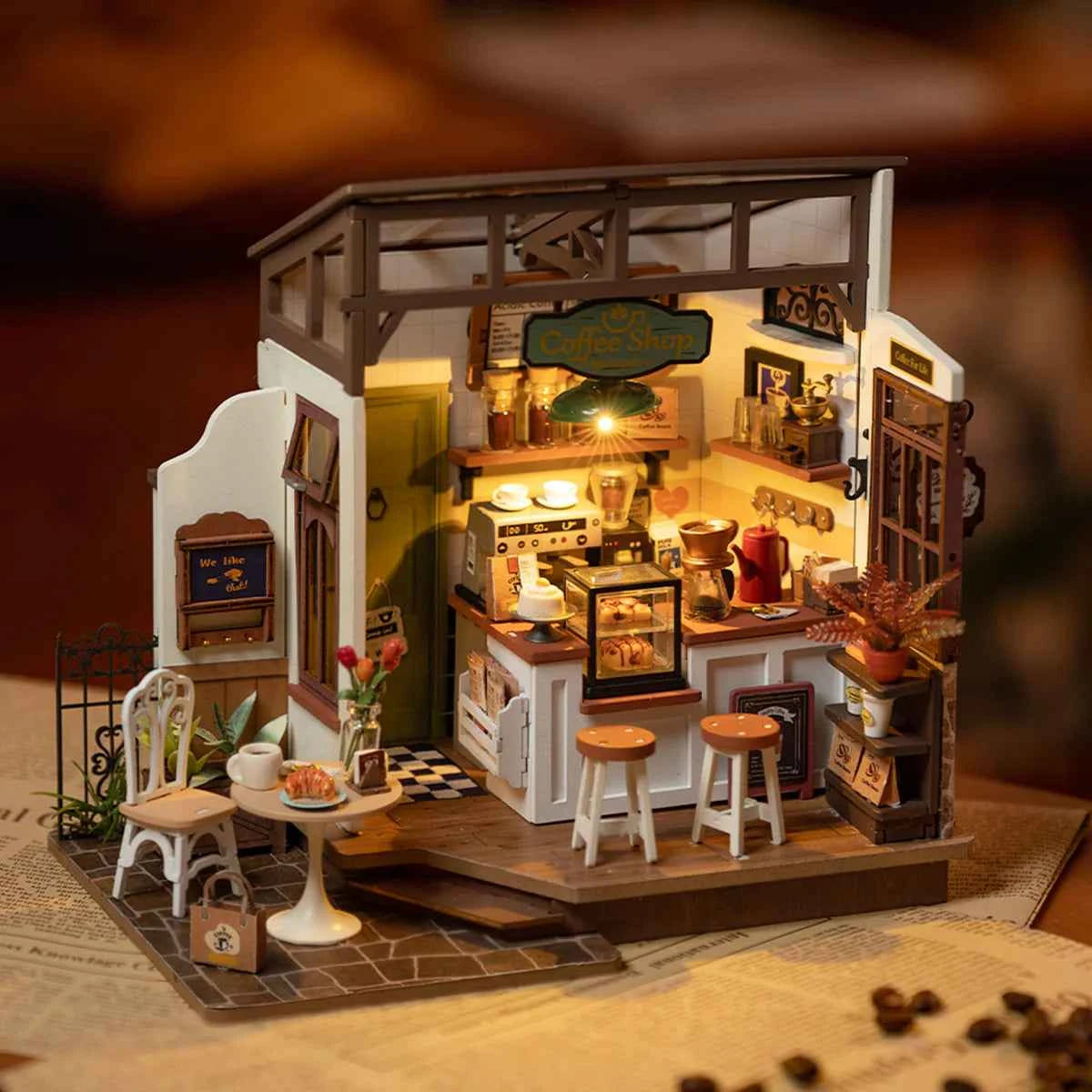 Slow Life Café Miniature House kit Rolife