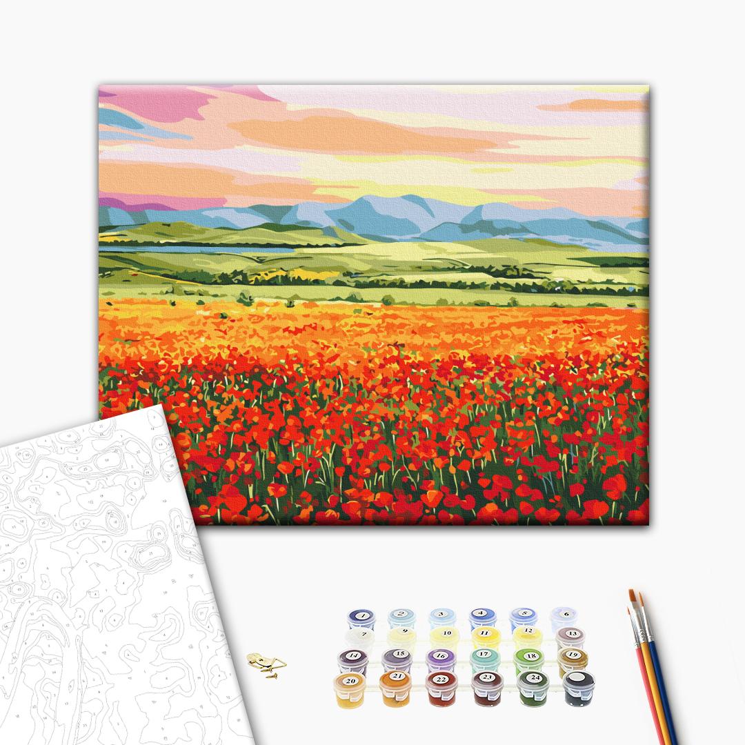 Painting by numbers Sunset over a flower field © Anna Steshenko (BS53922)