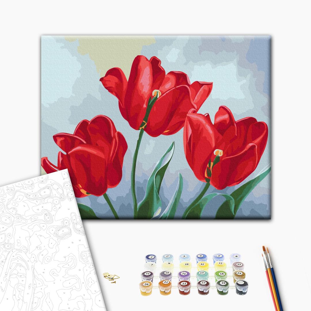 Painting by numbers Red tulips © Anna Steshenko (BS53916)