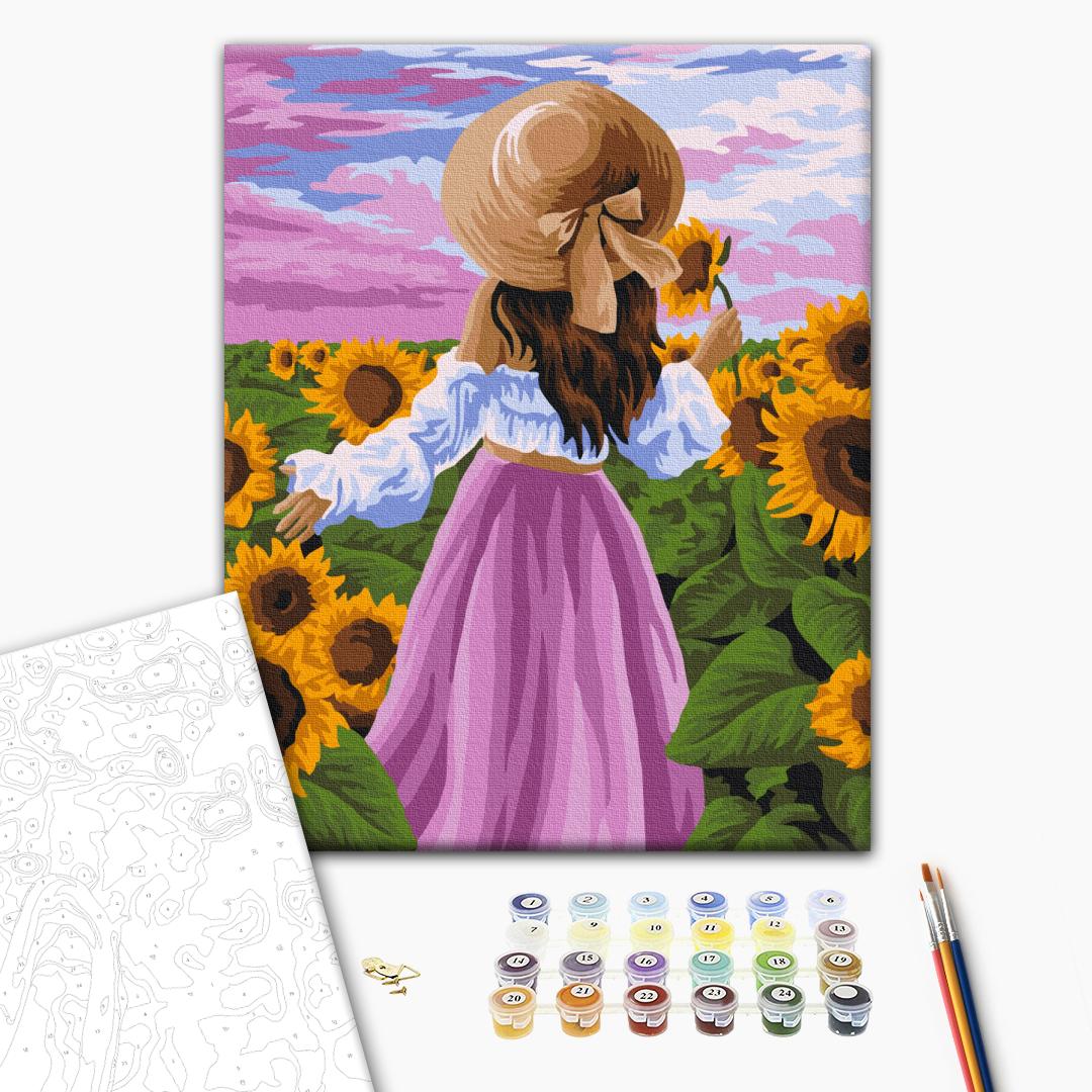 Painting by numbers Lady in sunflowers (RBS51571)