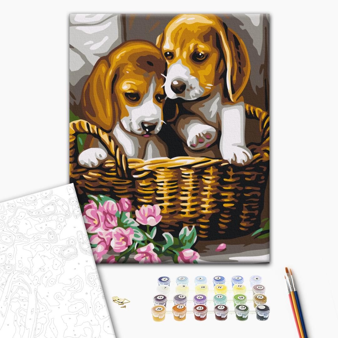 Painting by numbers A couple in a basket (RBS29695)