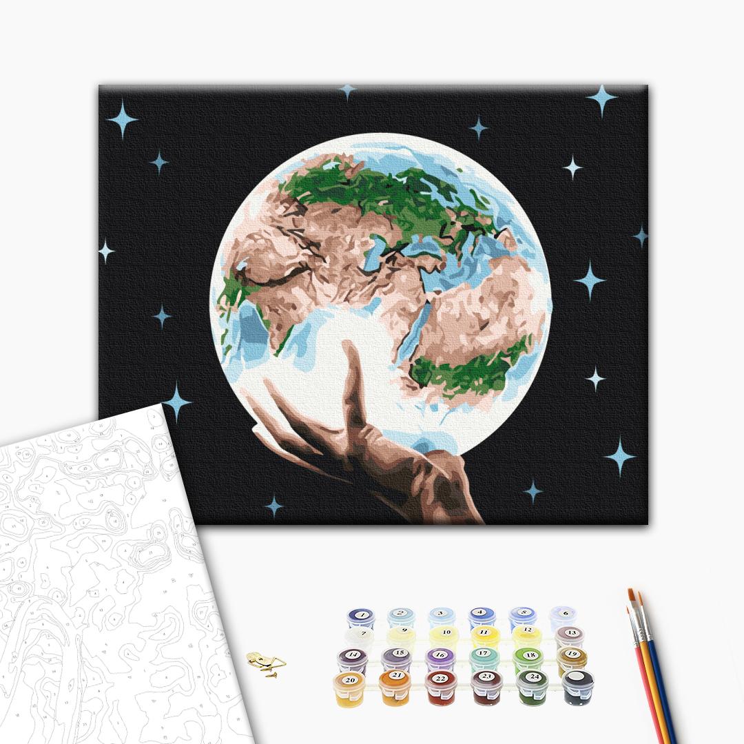 Painting by numbers The planet is in the hands of man (RBS26729)