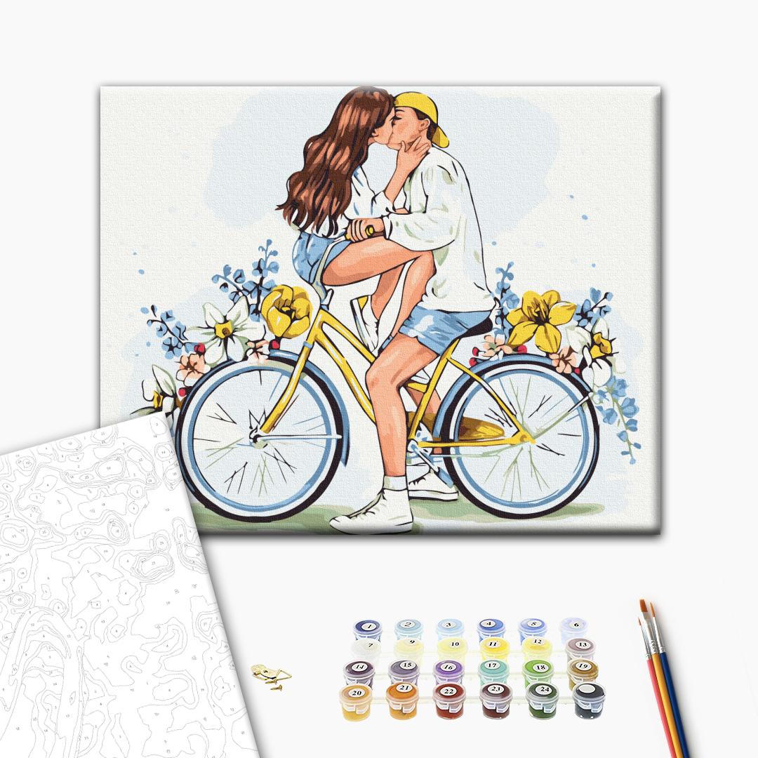 Painting by numbers Lovers on a  bicycle © Alla Berezovska (BS54031)
