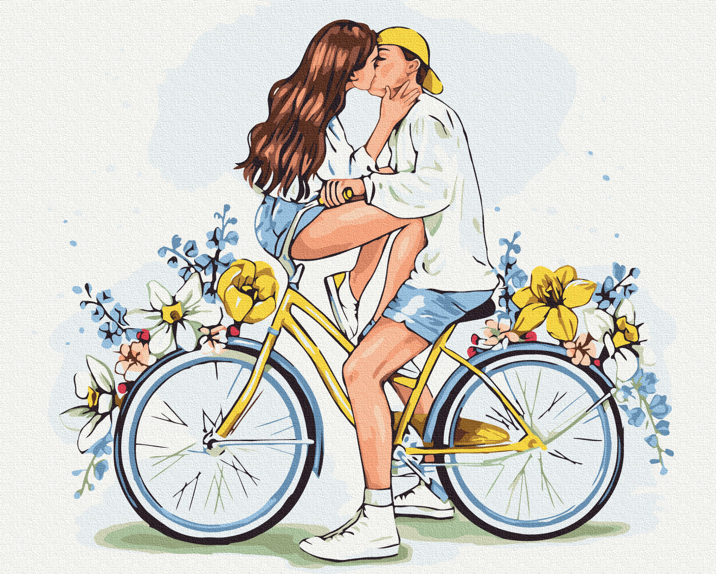 Painting by numbers Lovers on a  bicycle © Alla Berezovska (BS54031)