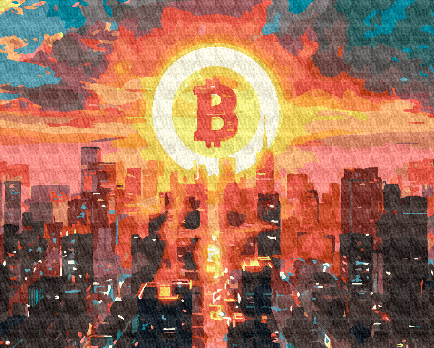 Painting by numbers Bitcoin City (BS53981)