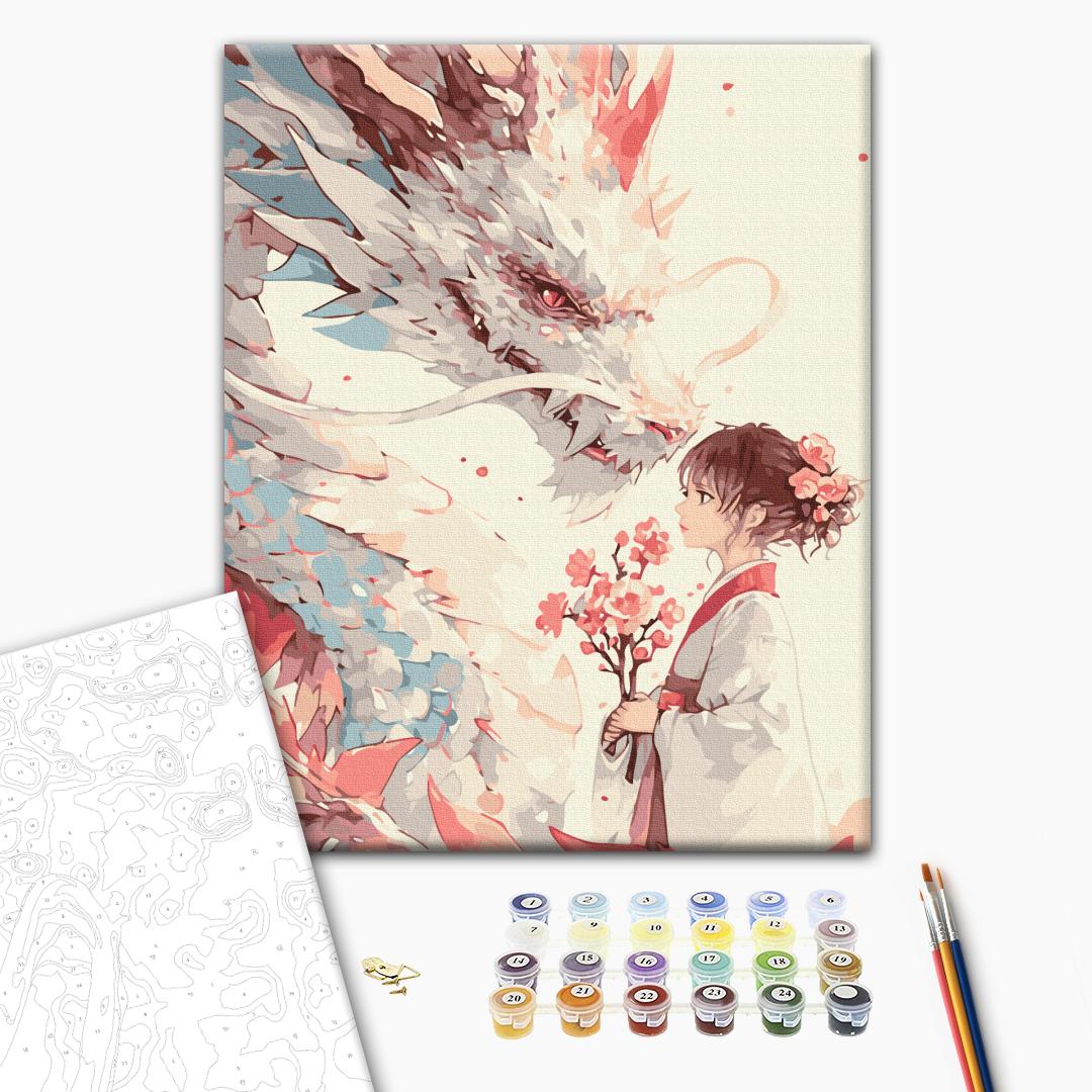 Painting by numbers A girl and her dragon (BS54083)