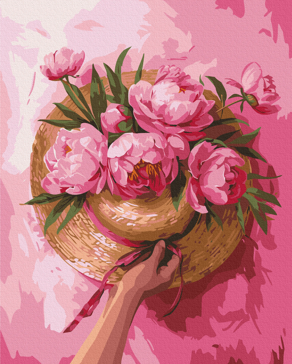 Painting by numbers A hat among flowers (BS54090)