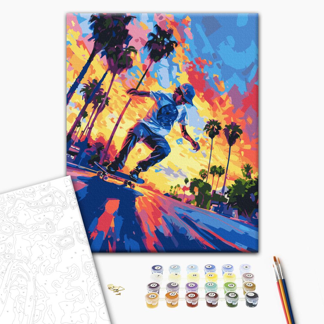 Painting by numbers Californian skateboarder (BS54108)