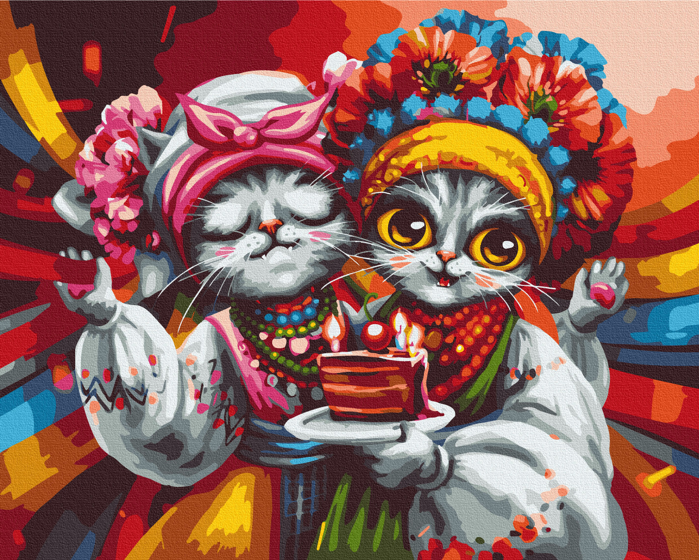 Painting by numbers Girlfriends' cats © Marianna Pashchuk (BS54140)