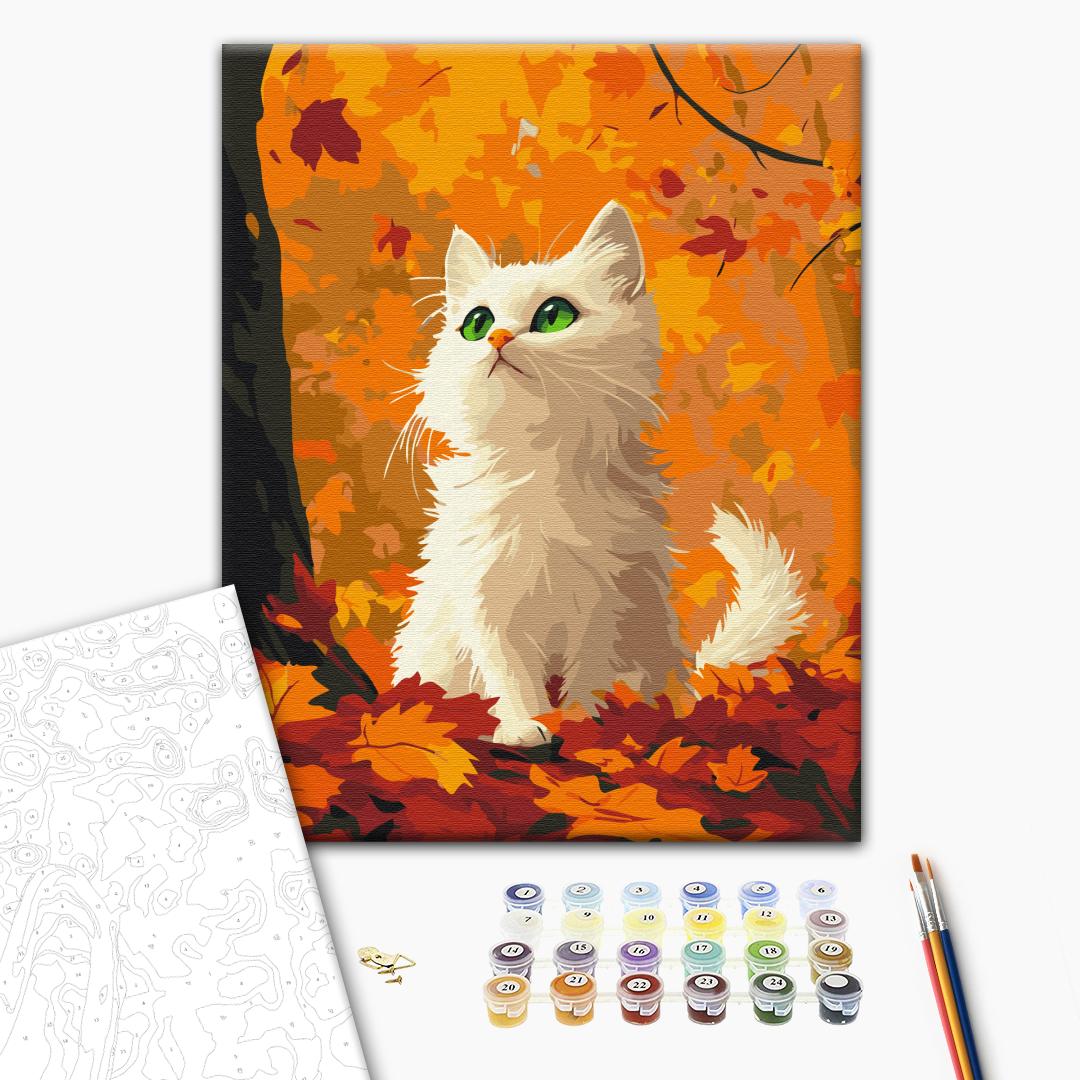 Painting by numbers Kitty in fallen leaves (BS54180)