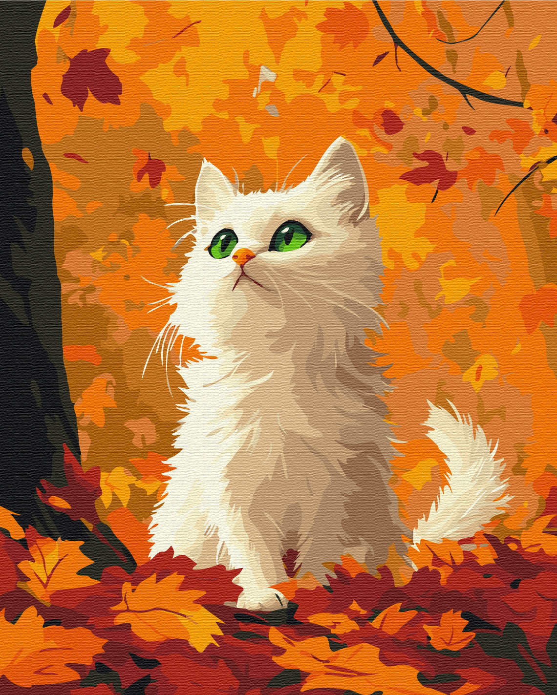 Painting by numbers Kitty in fallen leaves (BS54180)