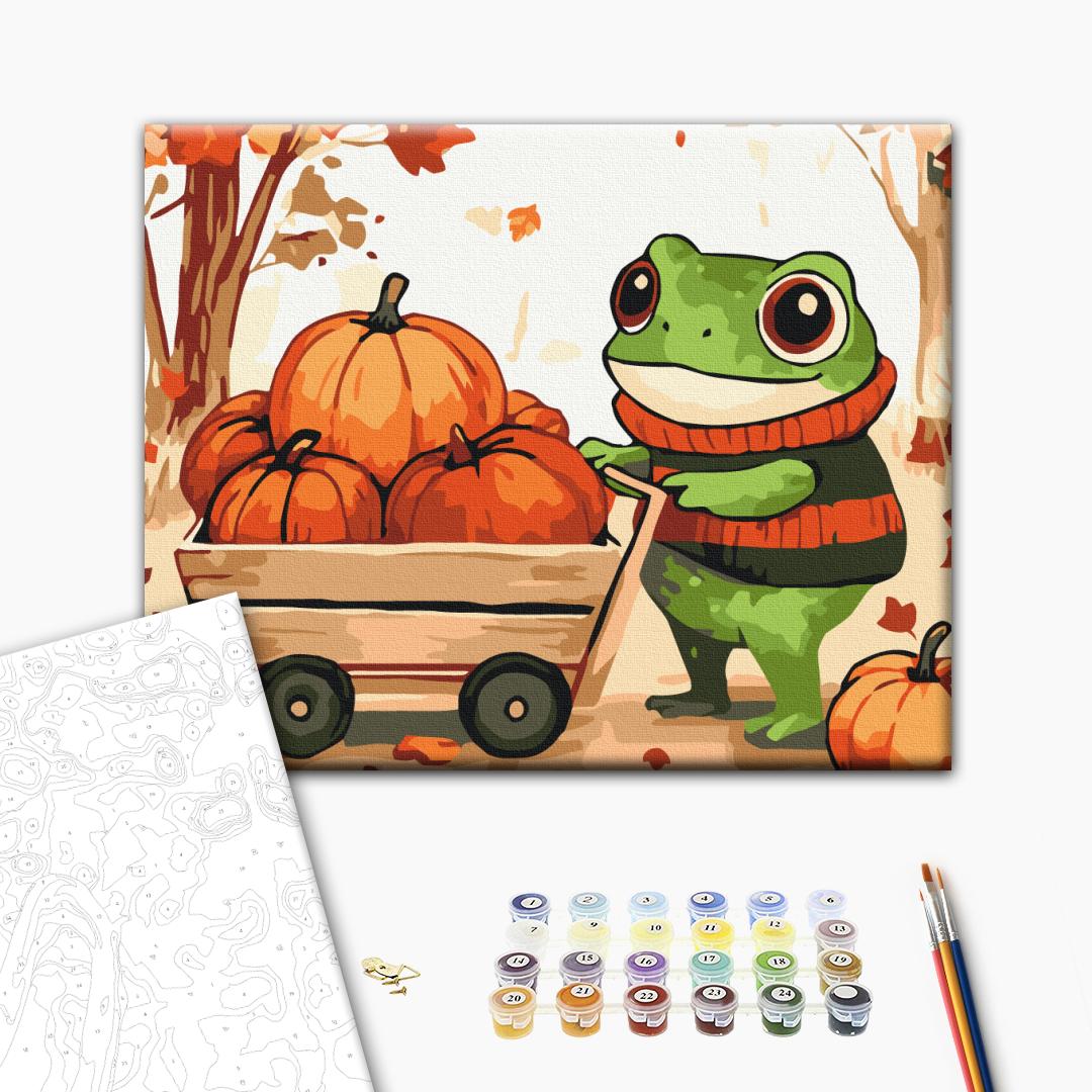 Painting by numbers Frog with pumpkins (KBS0161)
