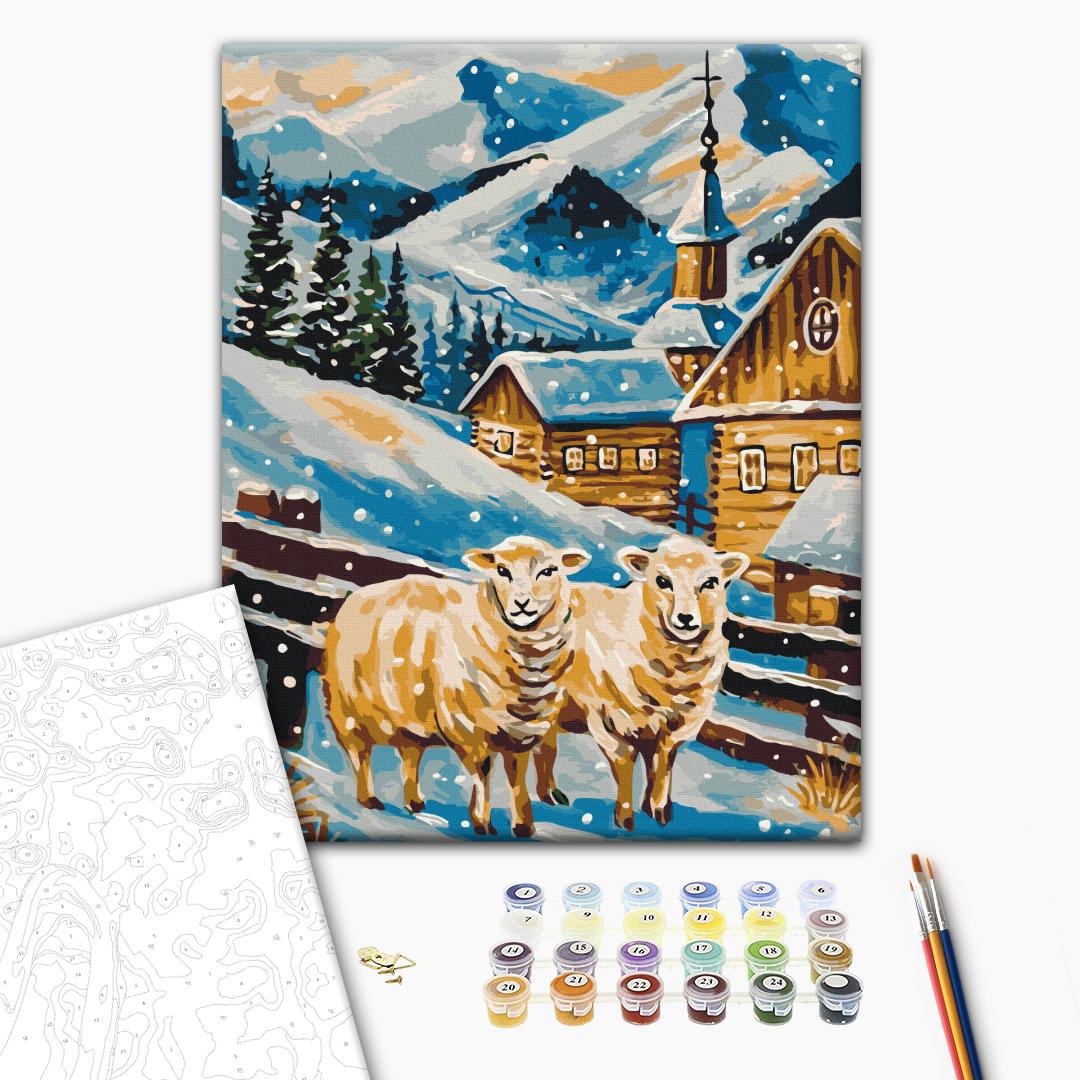 Painting by numbers Snowy sheep © Karina Zimina (BS54204)