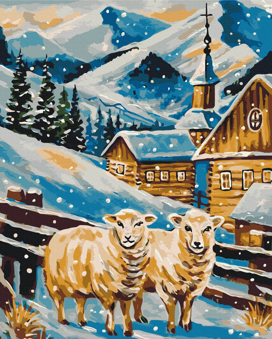 Painting by numbers Snowy sheep © Karina Zimina (BS54204)