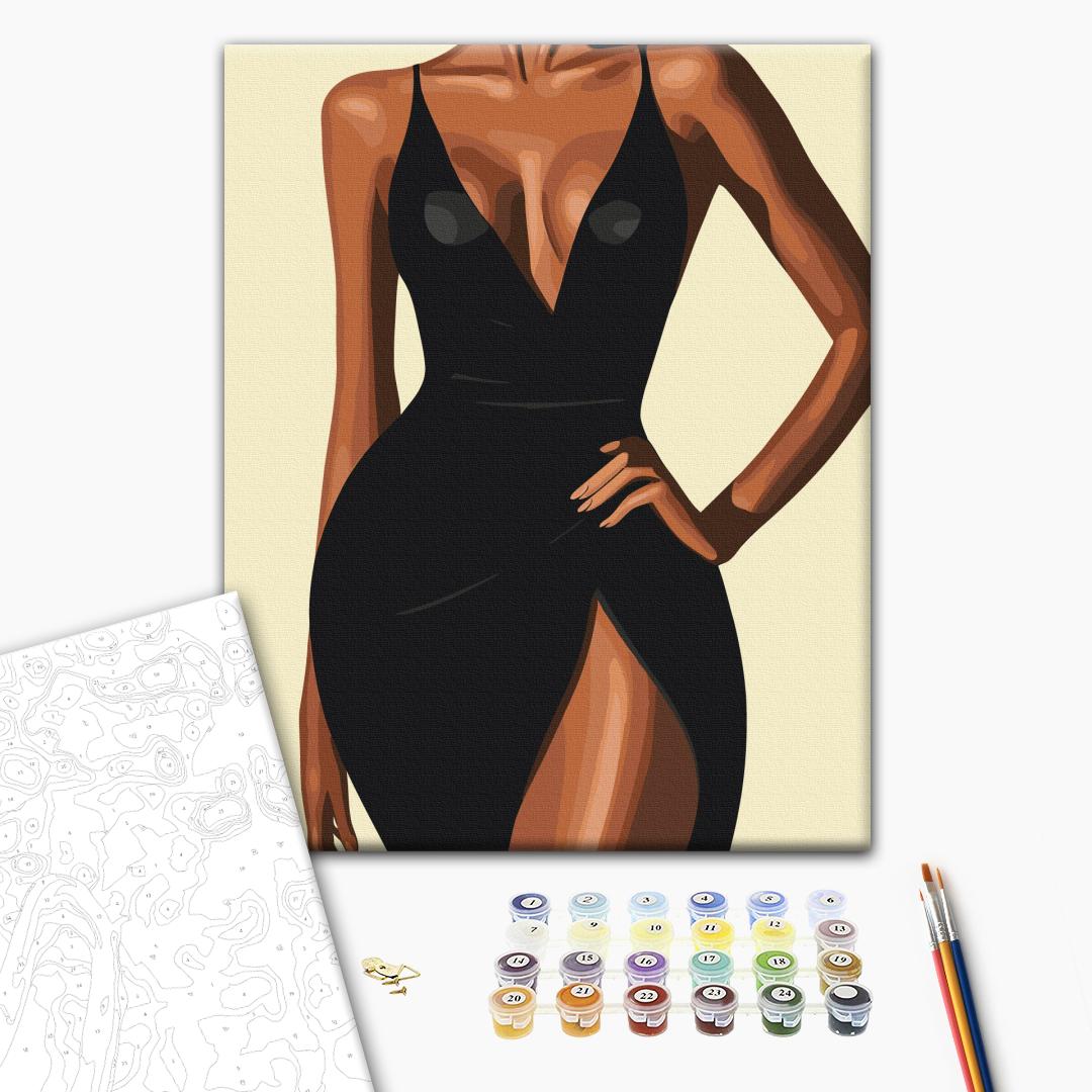 Painting by numbers The magic of the black dress (BS54247)