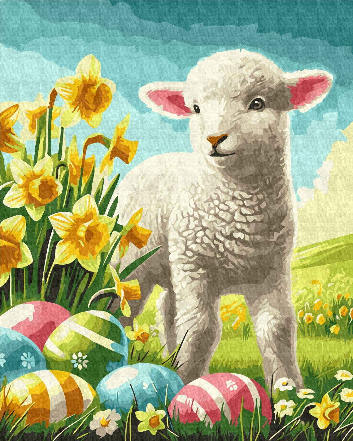 Painting by numbers Spring flowers and Easter eggs (BS54300)