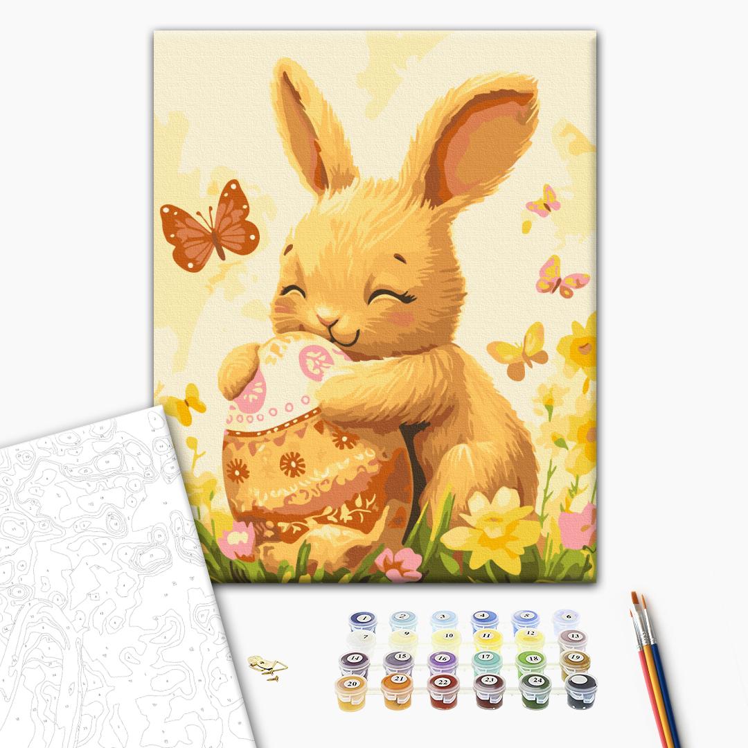 Painting by numbers Bunny with an Easter egg (KBS0177)