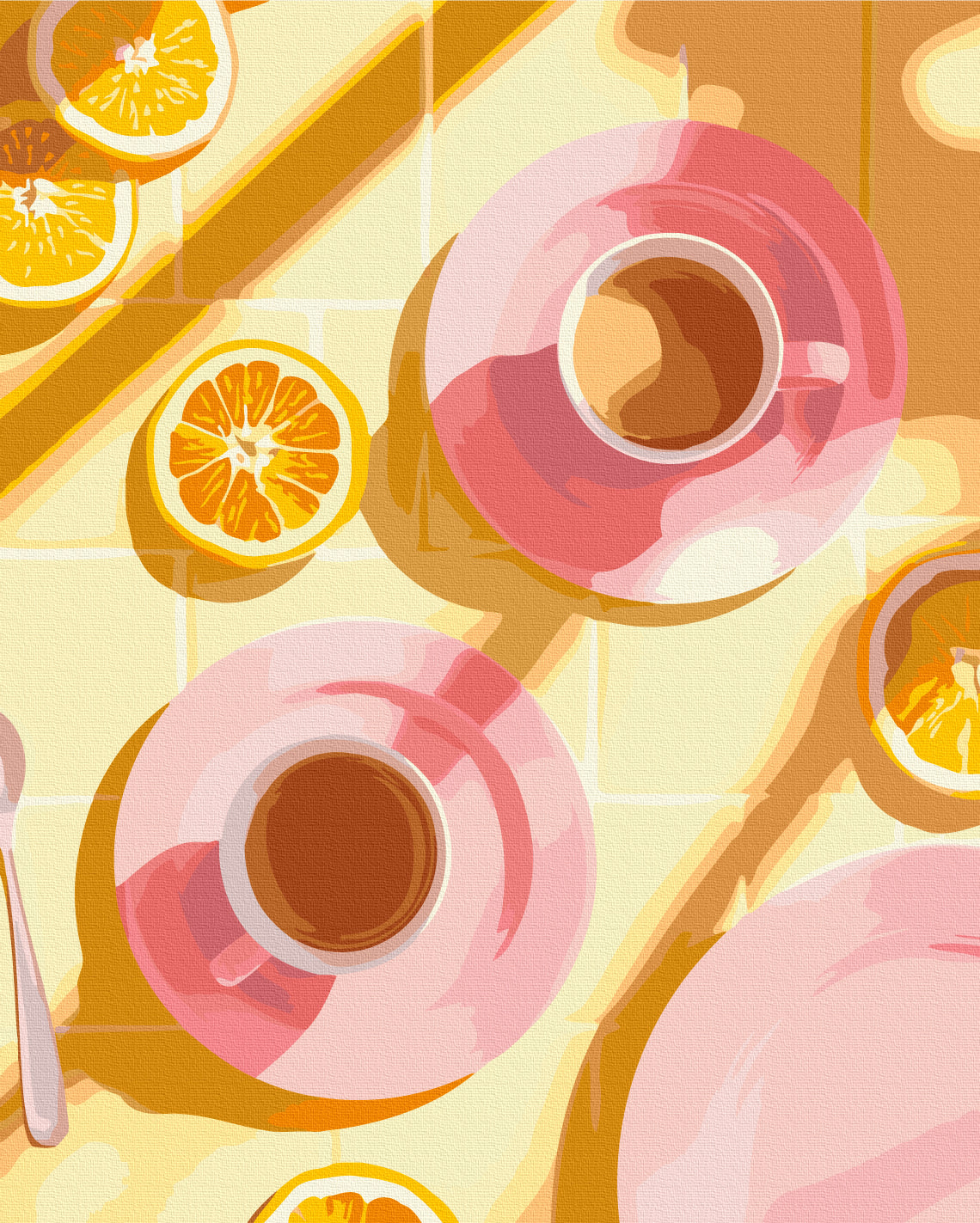 Painting by numbers Coffee with a taste of summer (BS54308)