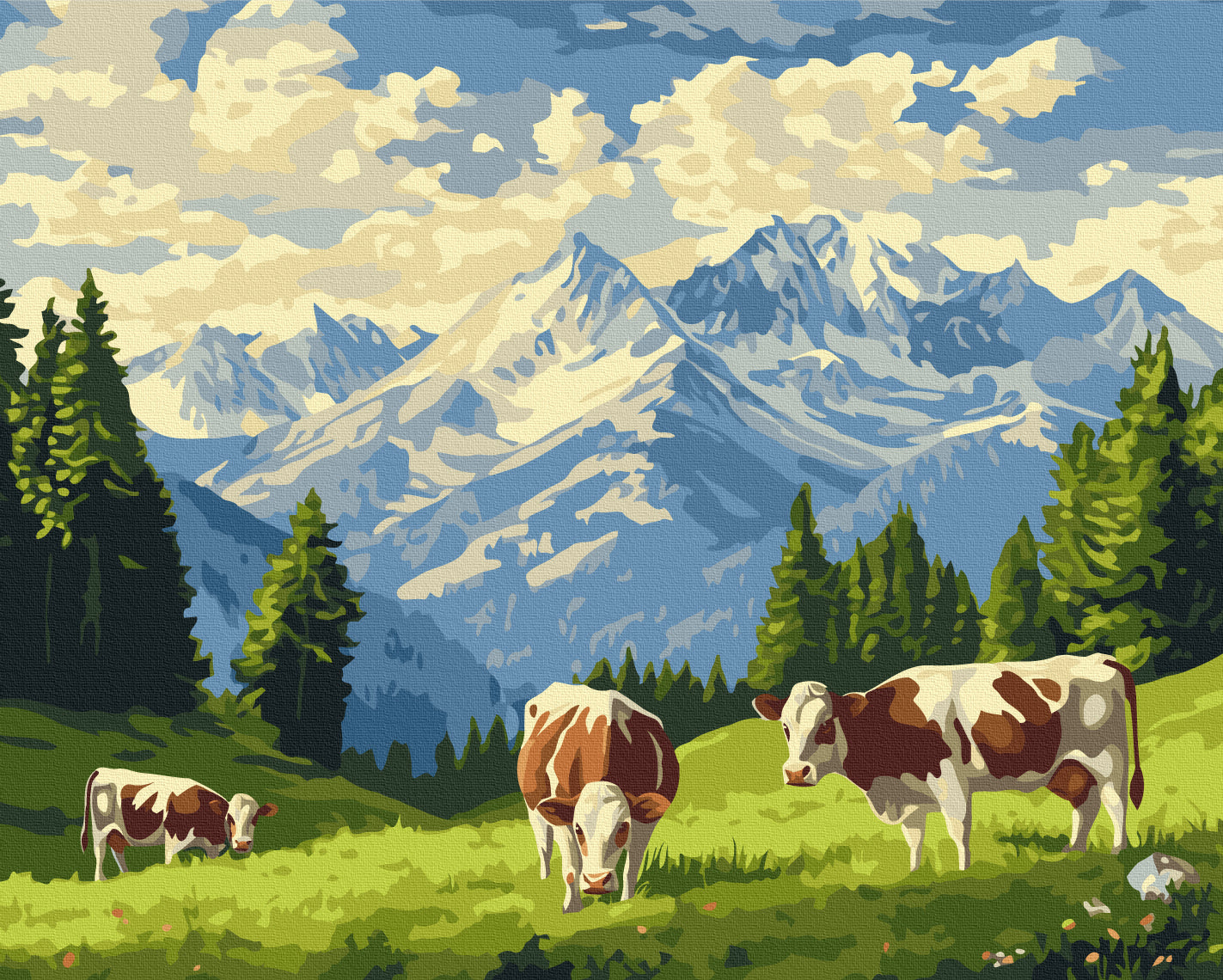 Painting by numbers Sunny morning in a meadow (BS54245)