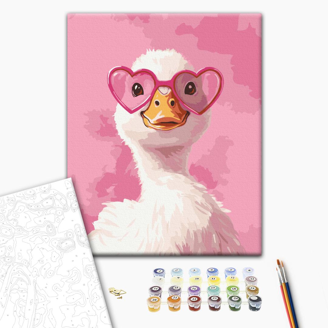 Painting by numbers A duck with pink glasses (KBS0180)