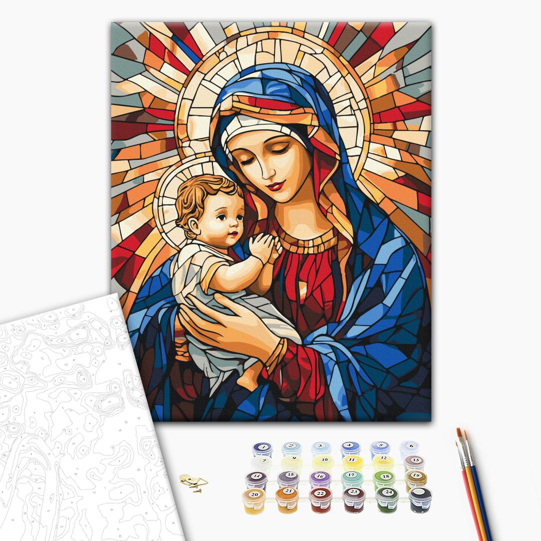 Painting by numbers The Mother of God with the Child (BS54325)