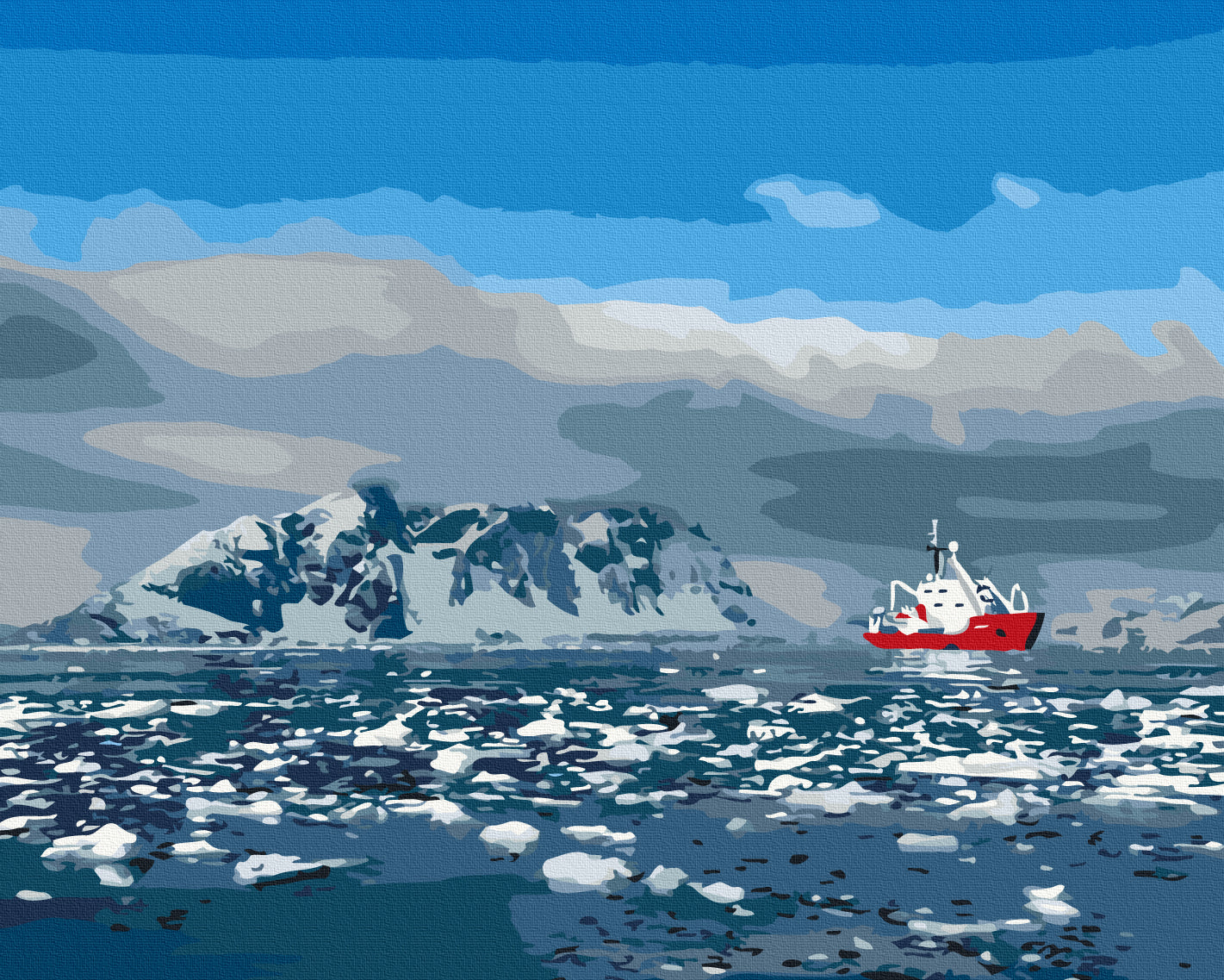 Painting by numbers Noosphere icebreaker in the Southern Ocean © Jan Bakhmat (BS54266)