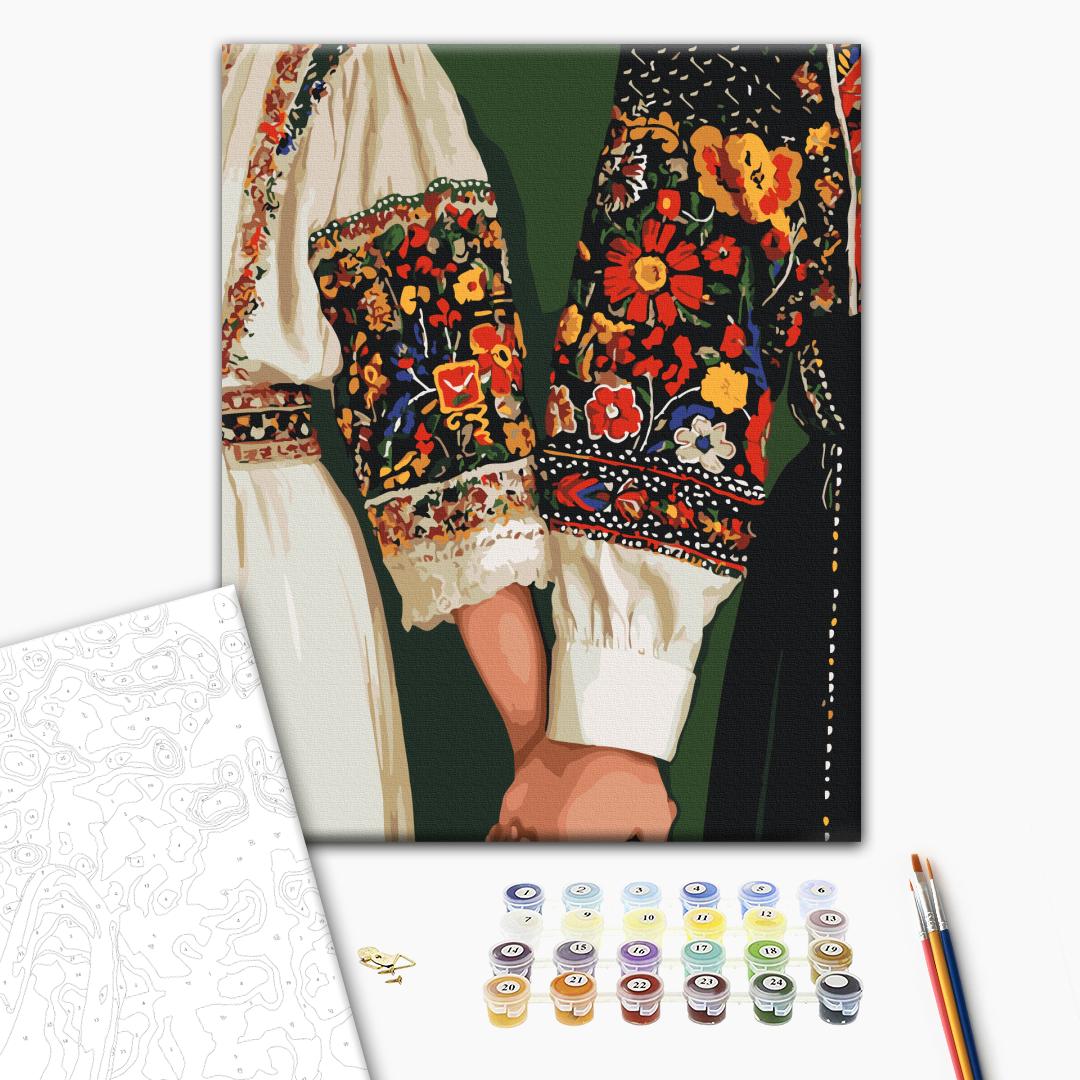 Painting by numbers There is a heart in an embroidered shirt (BS54333)