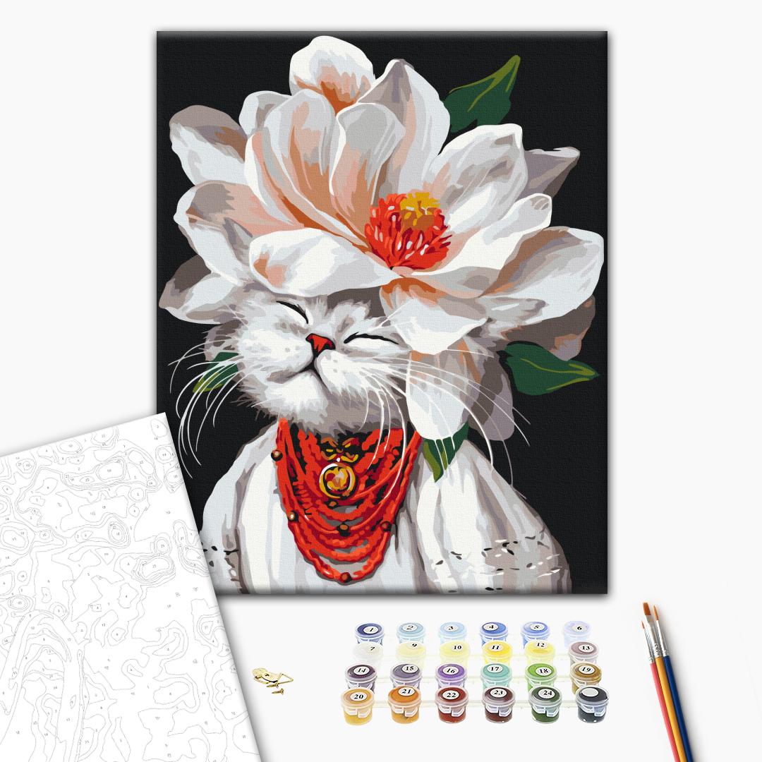 Painting by numbers Magnolia cat © Marianna Pashchuk (BS54422)